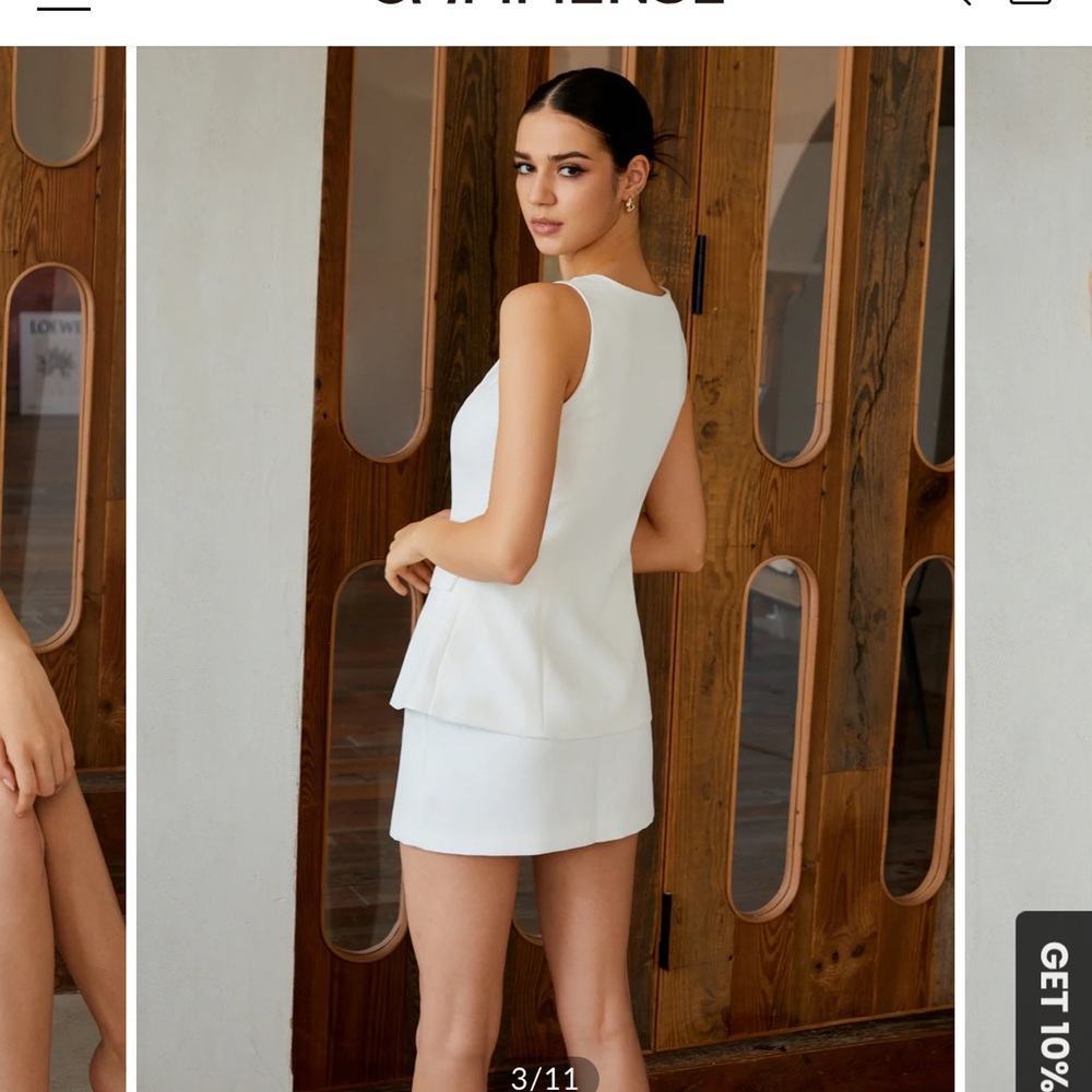 Commense White Button Down Shirt Dress size: S NWT. - Picture 7 of 15